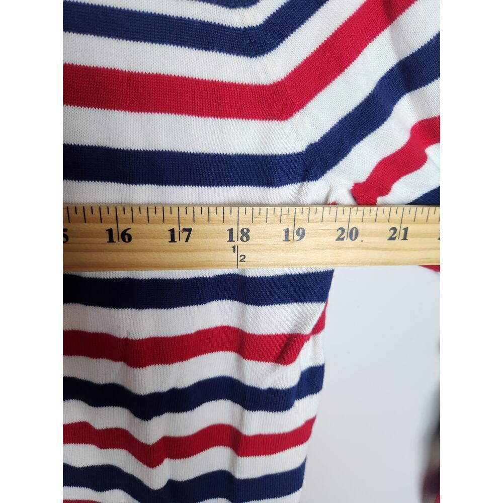 Lands End womens supima cotton lightweight button front cardigan Sz L/T nautical - Picture 6 of 7